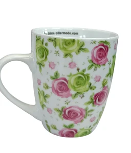 Adler Limited Edition Tasse rosa grün Blumenmotiv Keramik Becher 10 Jahre Adler - Bild 1 von 7