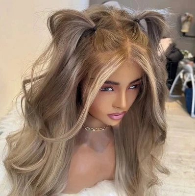 Ombre Brown With Blonde Wigs 13x4 Lace Front Wigs 100% Human Hair - Image 1 of 4