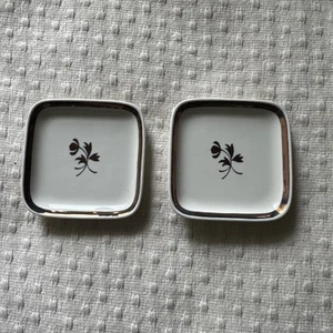 Vintage Ironstone Teeblatt Red-Cliff Quadrat Butterdosen 2er Set - Bild 1 von 4