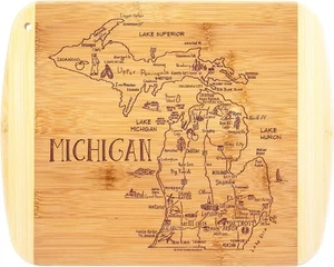 Totally Bamboo A Slice of Life Michigan State Serving 11"L x 8.8"W, - Picture 1 of 7
