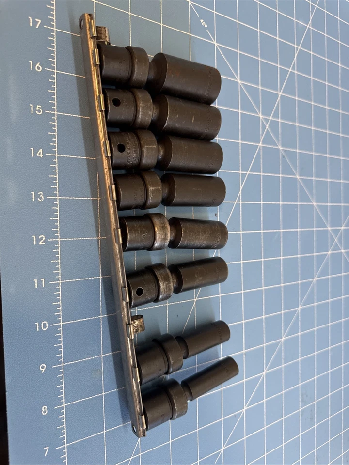 SK TOOLS 3/8" DRIVE 8 Piece  6PT DEEP SWIVEL IMPACT SOCKETS - Image 1 of 4