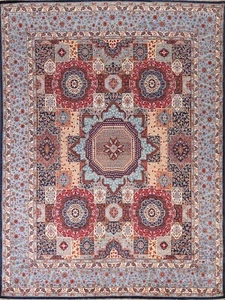 Geometric Hand-knotted Khotan Oriental Area Rug Wool Dining Room 8'x10' Carpet - Picture 1 of 12