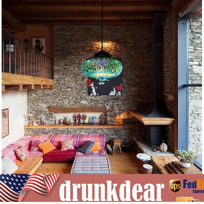 Hanging Glass Pendant Light Chandelier Lamp 3D Colorful Firework Ceiling Light - Image 1 of 4
