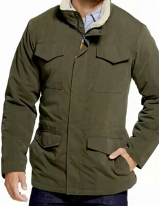 NWT IZOD MENS OLIVE GREEN FIELD JACKET WITH SHERPA TRIM SIZE MEDIUM MSRP $160.00 - Picture 1 of 12