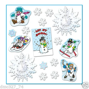 CHRISTMAS Winter BEISTLE Party Decoration LET IT SNOW 17pc DECORAMA KIT - Picture 1 of 2