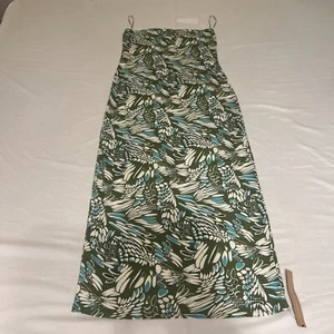 Reformation Ryden  Knit Stretch Green Strapless Midi Dress Medium NWT - Picture 1 of 11