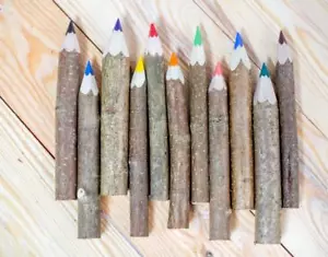 Holzbuntstifte Malstifte 55 Stück !!!- Rustikaler Stift .Wood crayon - Bild 1 von 2