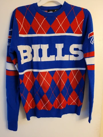 NFL Team Apparel Buffalo Bills Adult Size S Small Christmas Style Sweater Cover