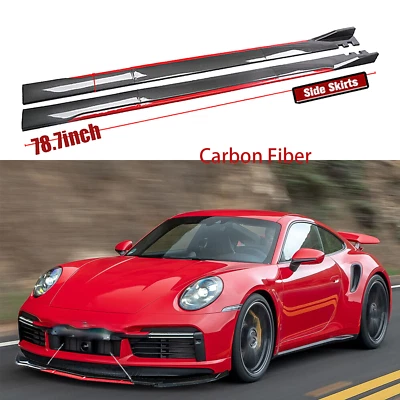 Carbon Fiber Side Skirt Extension Spoiler Splitter For Porsche 911 Carrera GT C - Image 1 of 4