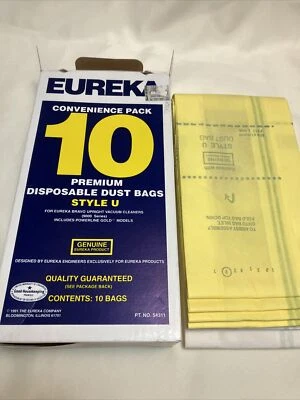 Eureka Vacuum bags STYLE U, 5 bags total #54311 New Old Stock, Open Partial Box - Image 1 of 4