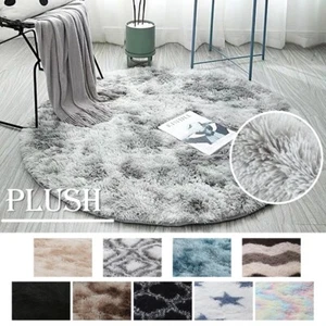 Floor Round Fluffy Rug Living Room Bedroom Extra Soft Shaggy Carpet Coffee Table - Picture 1 of 28