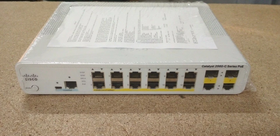 Cisco WS-C2960C-12PC-L Catalyst 2960C Switch 12 FE PoE, 2 x Dual Uplink, Lan Bas - Image 1 of 1