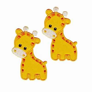Giraffe Patches (2 Pack) Animal Children Embroidered Iron On Patch Appliques - Picture 1 of 4