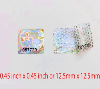100 Security Hologram Stickers Serial Numbers Tamper Evident Warranty Labels