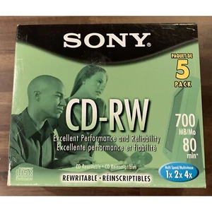 Sony CD-RW caja regrabable de 5 discos 700 mg 80 minutos - Imagen 1 de 6