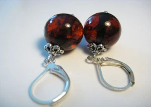 Elegante echte baltische Kirsche Bernstein Ohrringe!!!  - Bild 1 von 2