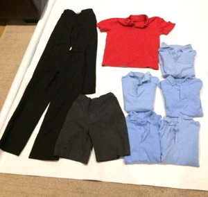 School Blue Polo Shirts trousers 6-7 - Picture 1 of 6