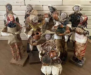 9er SET VINTAGE MEXIKANISCHE VOLKSKUNST PAPIER MACHE FIGUREN - Bild 1 von 10