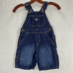 Oshkosh B'gosh Bib Overalls Denim Size 3 Toddler Blue Carpenter Shorts - Picture 1 of 8