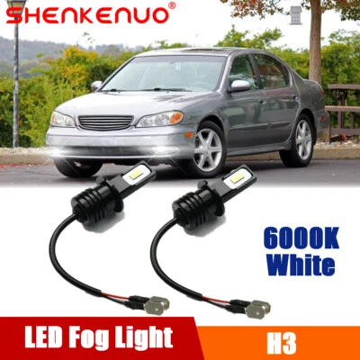 For infiniti I35 2002 2003 2004 2PCS H3 LED Fog Driving Light Bulbs White 6000K - Image 1 of 4