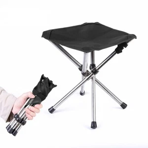 Camping Stool, Portable Folding Chair for Outdoor Beach Hiking Fishing with Bag - Picture 1 of 7