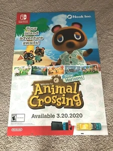 Animal Crossing New Horizons Promo Display Poster 48" x 33" Double Sided RARE - Picture 1 of 8