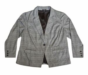 Torrid Womens Blazer Jacket Plaid Houndstooth Lined Size 3