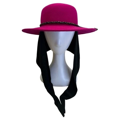 Sombrero cordobés fucsia Betmar vintage Street Smart para mujer con correas de cinta para la barbilla Foto 1 de 4