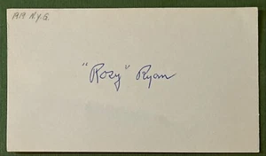 ROSY RYAN AUTOGRAPHED INDEX CARD TEAMMATE OF BABE RUTH ON 1928 NEW YORK YANKEES - Picture 1 of 1