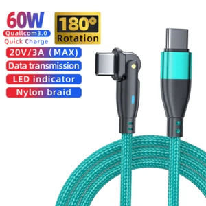 PD 100W/60W USB C to Type C Charging Cable Fast Charge For Macbook iPad Samsung - Picture 1 of 21