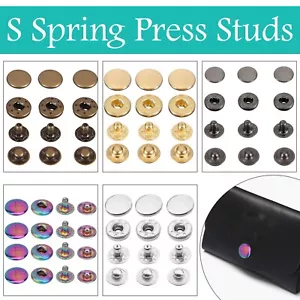 Metall Druckknöpfe Druckknöpfe 10-20 mm S Feder für Taschen Jacken DIY 10-100 Stück - Bild 1 von 34