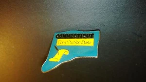 CONNECTICUT-Constitution State Shape  Travel Souvenir LAPEL PIN - Picture 1 of 3