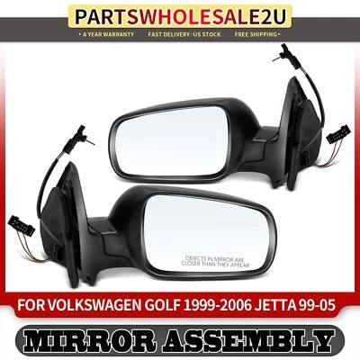 2x Espejo térmico negro conductor y pasajero para Volkswagen Golf 99-06 Jetta 99-05 Foto 1 de 4