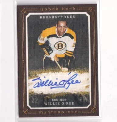 2008-09 UD Masterpieces Brown Border Brushstrokes AUTO Willie O'Ree Boston Bruin - Image 1 of 2