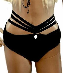 Silk Strapped Knickers in Black Color