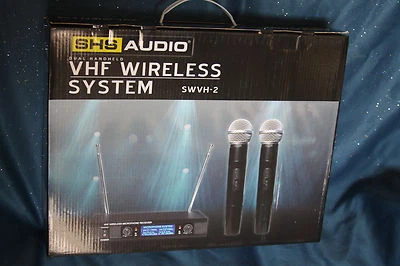 SHS Audio Dual Wireless Vocal Microphone w/Switch, VHF Receiver, MPN SWVH-2 - Image 1 of 4
