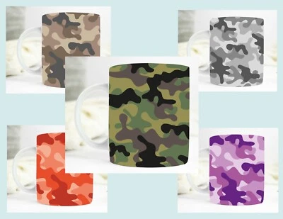 Taza Personalizada Camuflaje Elige Diseño y/o Añade Monograma11oz o 15oz Foto 1 de 4