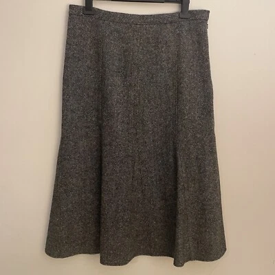 Falda Orvis Gris Tweed Línea A Talla 12 100% Lana Foto 1 de 4