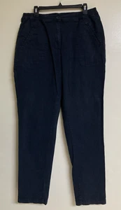 Pantalones de punto para mujer talla 18T altos negros cintura elástica botón/crebilla - Imagen 1 de 20