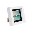White 4" x 4" 3D Box Photo Frame Black 2" x 2" Mount Craft Shadow Picture