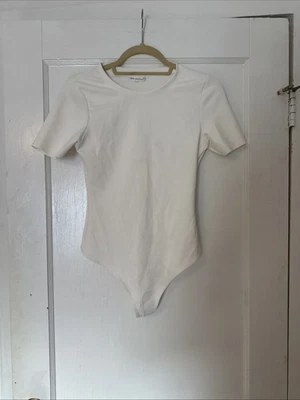 Good American Women's Scuba Solid Short Sleeve Bodysuit THONG White 2 Liner - Image 1 of 4