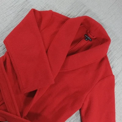 Abrigo J.Crew Mercantile para mujer pequeño rojo envolvente corbata clásica mezcla de lana bolsillos de preparación Foto 1 de 4