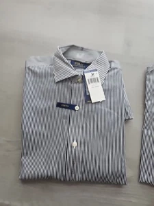 POLO RALPH LAUREN NEGRO BLANCO RAYAS AJUSTE CLÁSICO FÁCIL CUIDADO Talla 14.5 -32/33 - Imagen 1 de 14
