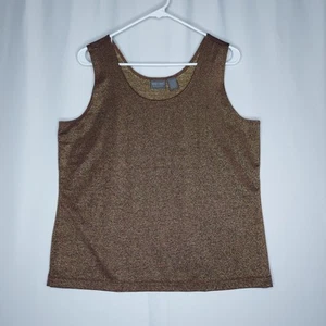 Chicos Additions Tank Damen Large 2 Bronze Gold Metallic Sparke Stretch Scoop - Bild 1 von 6
