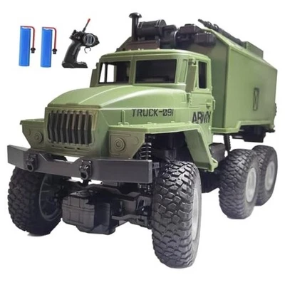 RC Military Truck for Boys 4-7, 1:16 Remote Control 4WD Off-Road Crawler, Army  - Image 1 of 4