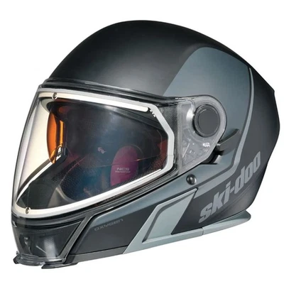 Ski-Doo Oxygen Snowmobile Helmet Carbon Fiber Heated Anti-Fog Charcoal Grey - Image 1 of 4