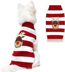 XL Hund Weihnachten Rentier Pullover 20,5" Brustumfang 18" Hals 17,5" Rücken - Neu - Bild 1 von 6