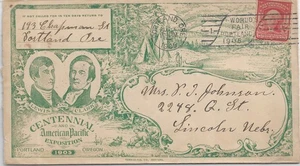 Werbung: 1909 Lewis & Clark Centennial Expo, Portland, oder nach Lincoln (65112) - Bild 1 von 2
