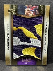 2014 Upper Deck Shaquille O'Neal Monumental Logos Lettermen Patch 1/2 LSU - Picture 1 of 3