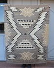 Early Two Grey Hills Lightning Storm Pattern Navajo Rug - Handspun - 65" x 49"